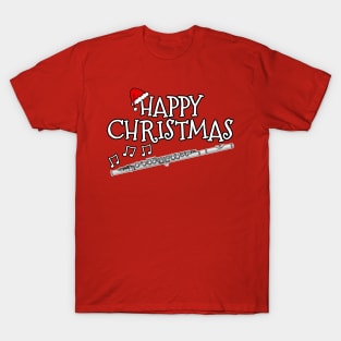 Christmas Flute Flautist Musician Santa Hat Xmas 2022 T-Shirt